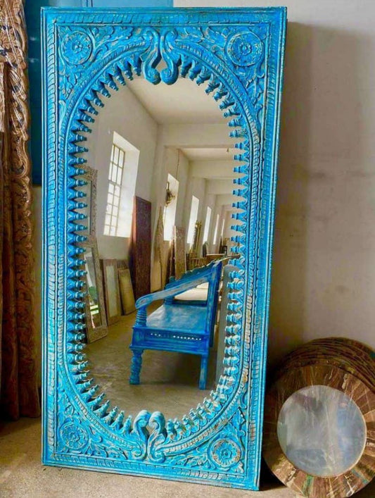 Vintage Wooden Floor Mirror Frame | Aesthetic Floor mirror